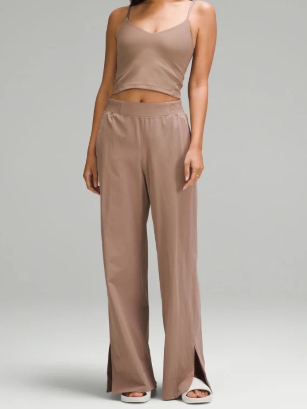 Lululemon Stretch Woven Wide-Leg High-Rise Pant Taupetastic Medium NWT